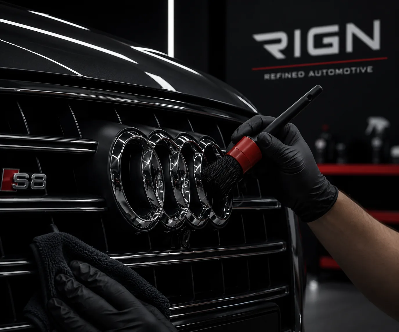 Clean Audi in studio — detailing finish, South Yorkshire